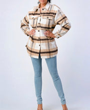 Load image into Gallery viewer, Brown &amp; Caramel Plaid Shacket
